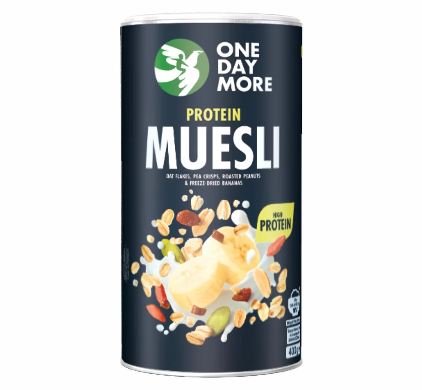 OneDayMore - Zestaw 3 tub Musli: Power Up 450g, Be Fit 450g Musli Proteinowe z orzechami ziemnymi i bananem 400g Wysoka Zawartość Błonnika i Białka orzechy pekan gorzka czekolada