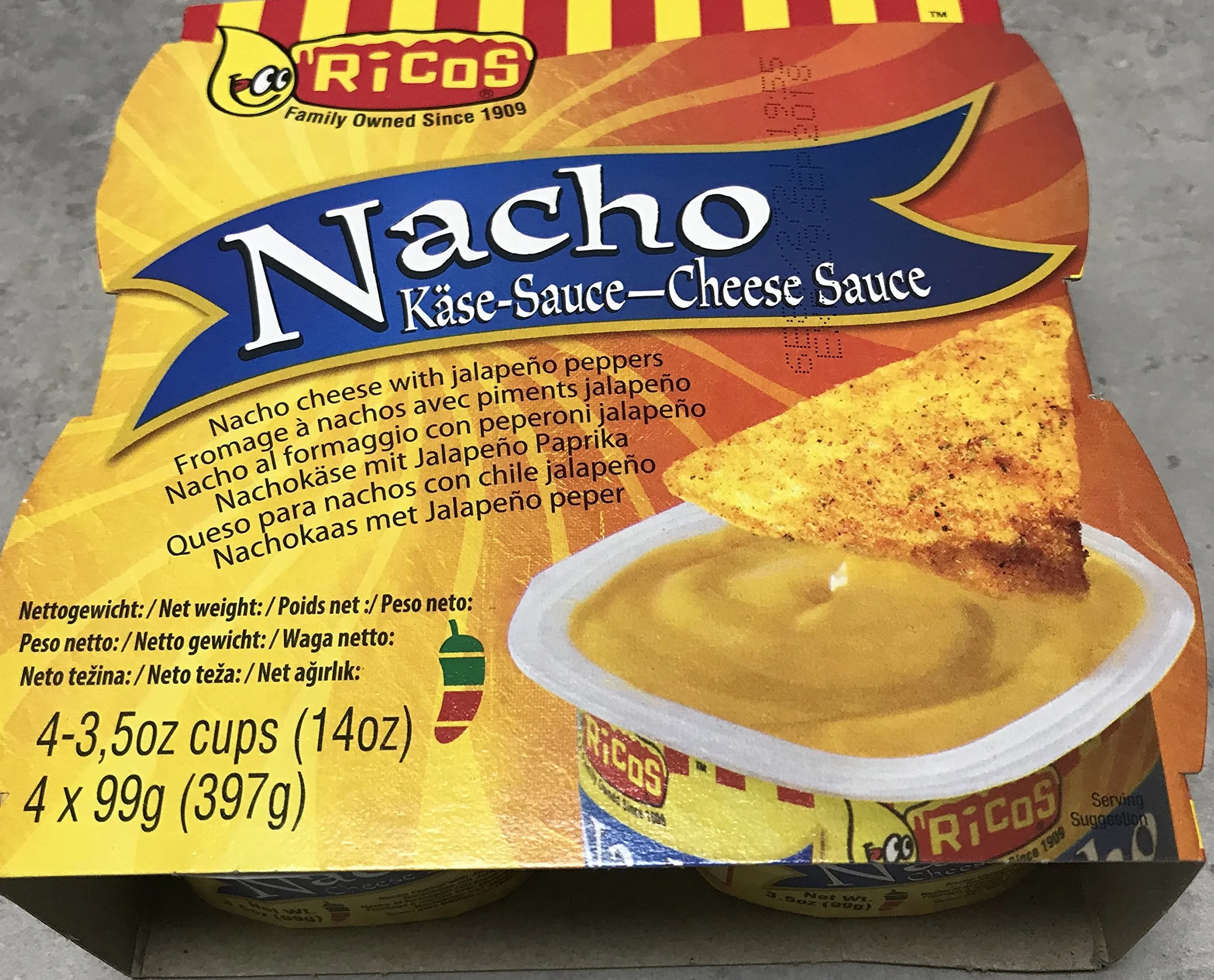 Rico's Nacho Cheese Dip, 4 x 3,5 unce by Rico's