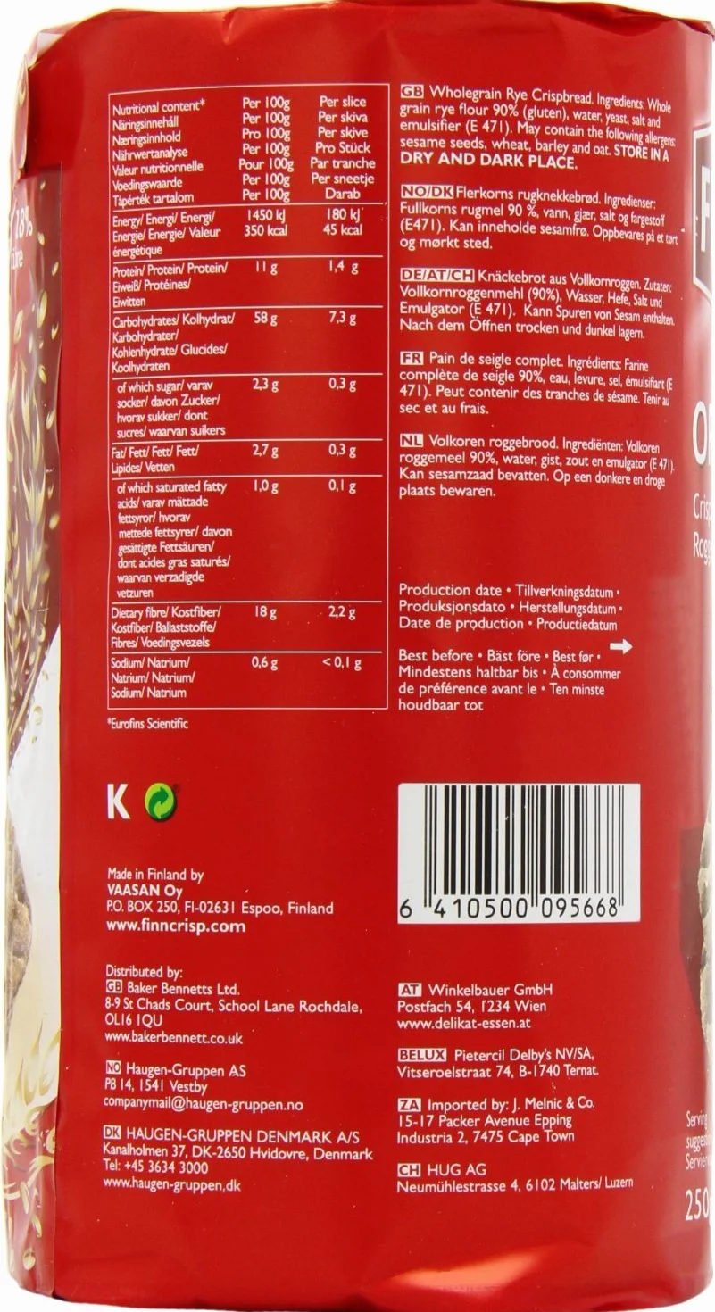 (2 szt.) - Finn Crisp - Orig żyto chrupiaste | 250 g | 2-pak wiązka