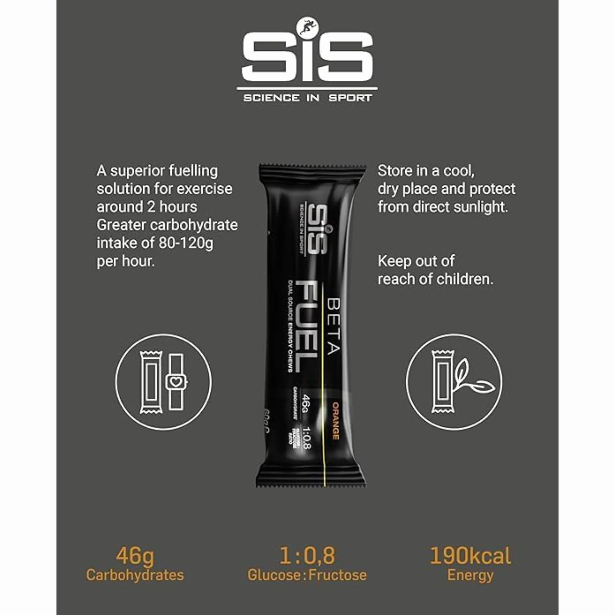 SIS Beta Fuel Energy Chews Orange 20x60g Batony Energetyczne