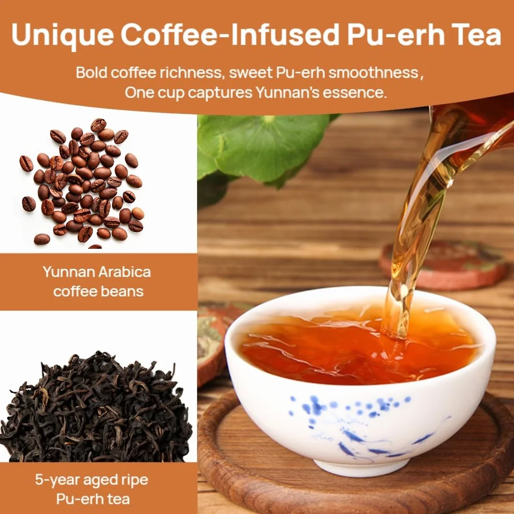 Kawowe Ciasto Herbaciane Pu-erh Yunnan O Bogatym Aromacie Kawy, Skompresowane Mini Ciastka Herbaciane 500g