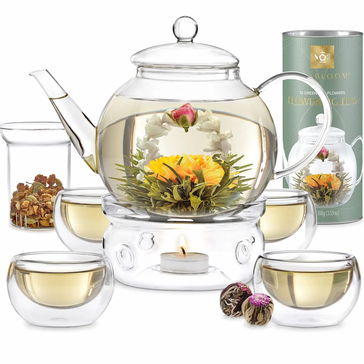 Teabloom Flowering Teas 12 herbat kwiatowych w pojemniku
