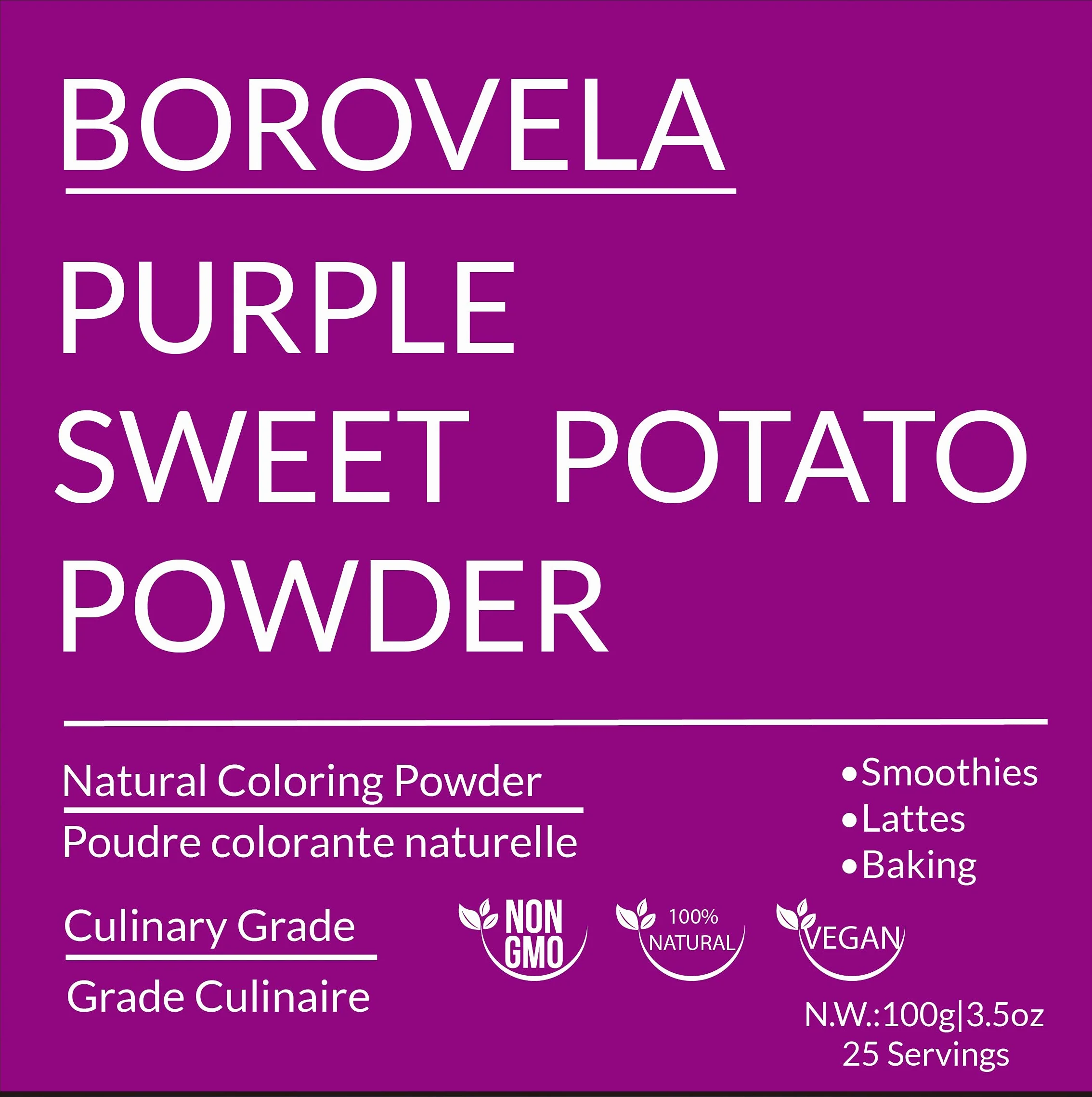 Fioletowy słodki ziemniak w proszku Naturalny fioletowy barwnik spożywczy Mix do deserów do pieczenia Smoothies 100% naturalny składnik 100g