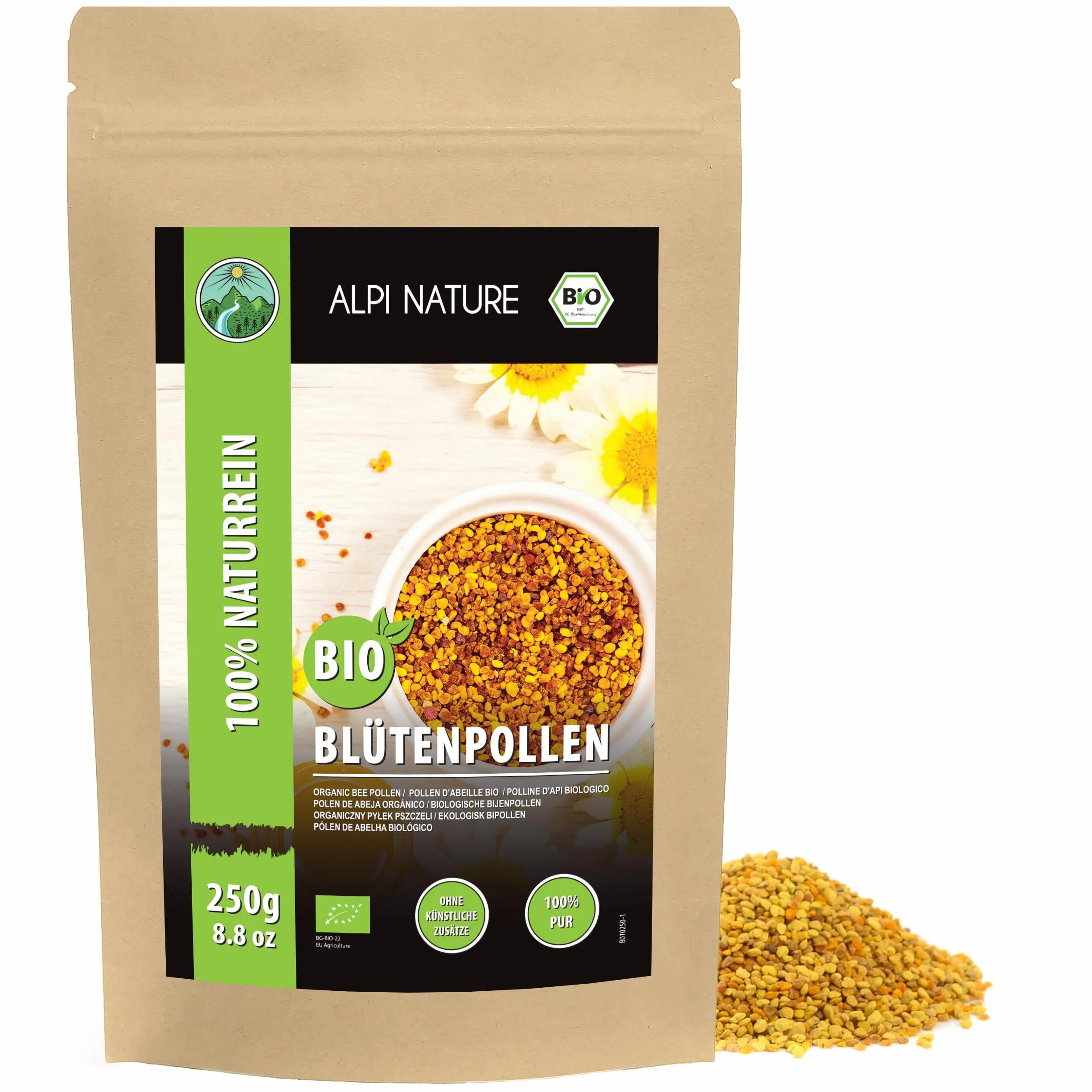 Alpi Nature Ekologiczne Granulki Pyłku Pszczelego 250g, Pyłek Pszczeli, Surowe Naturalne Granulki