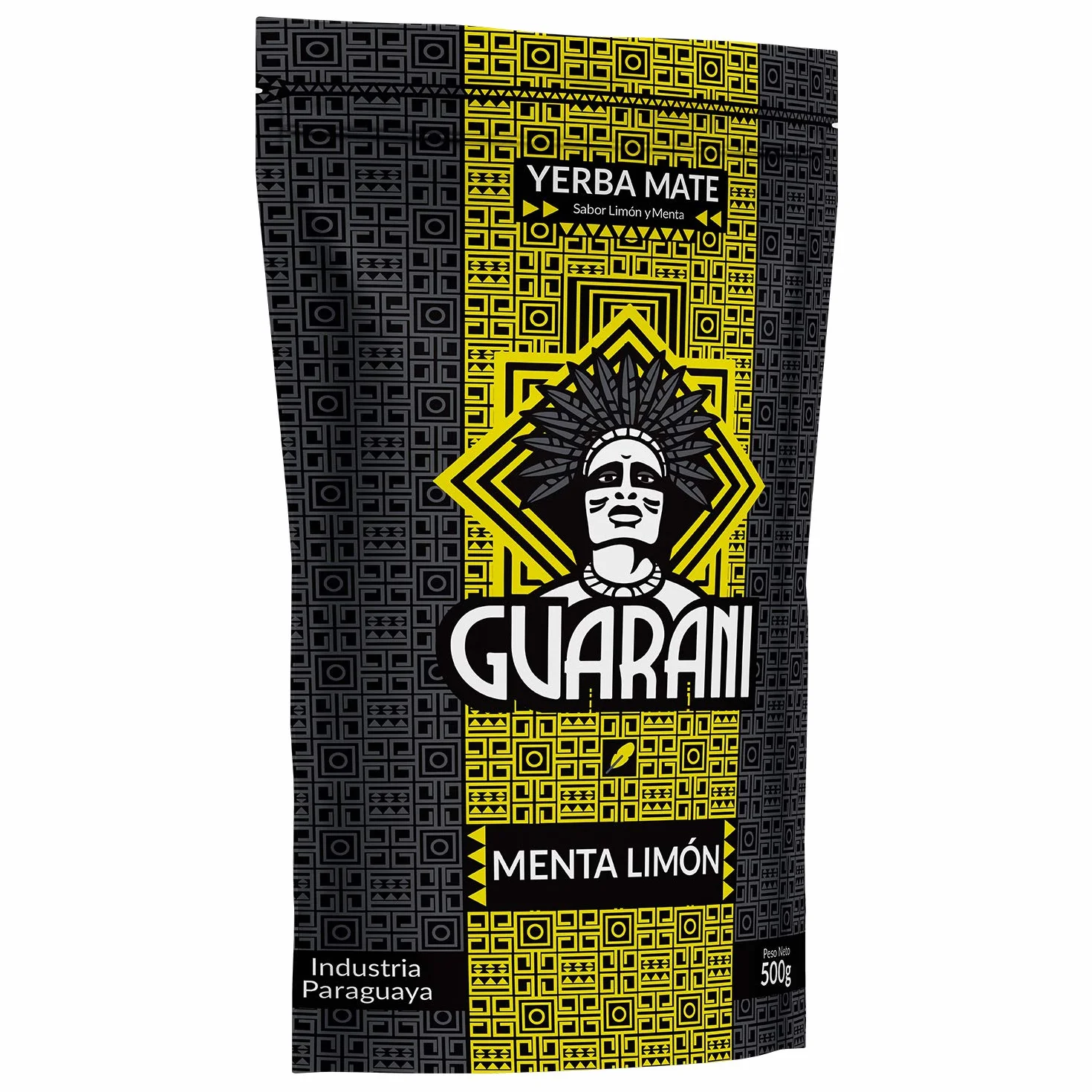 Guarani Menta Limón | Yerba mate miętowo-cytrynowa | Orzeźwiająca | Doskonała na ciepło i na zimno | Herbata yerba mate z Paragwaju (500, 500)