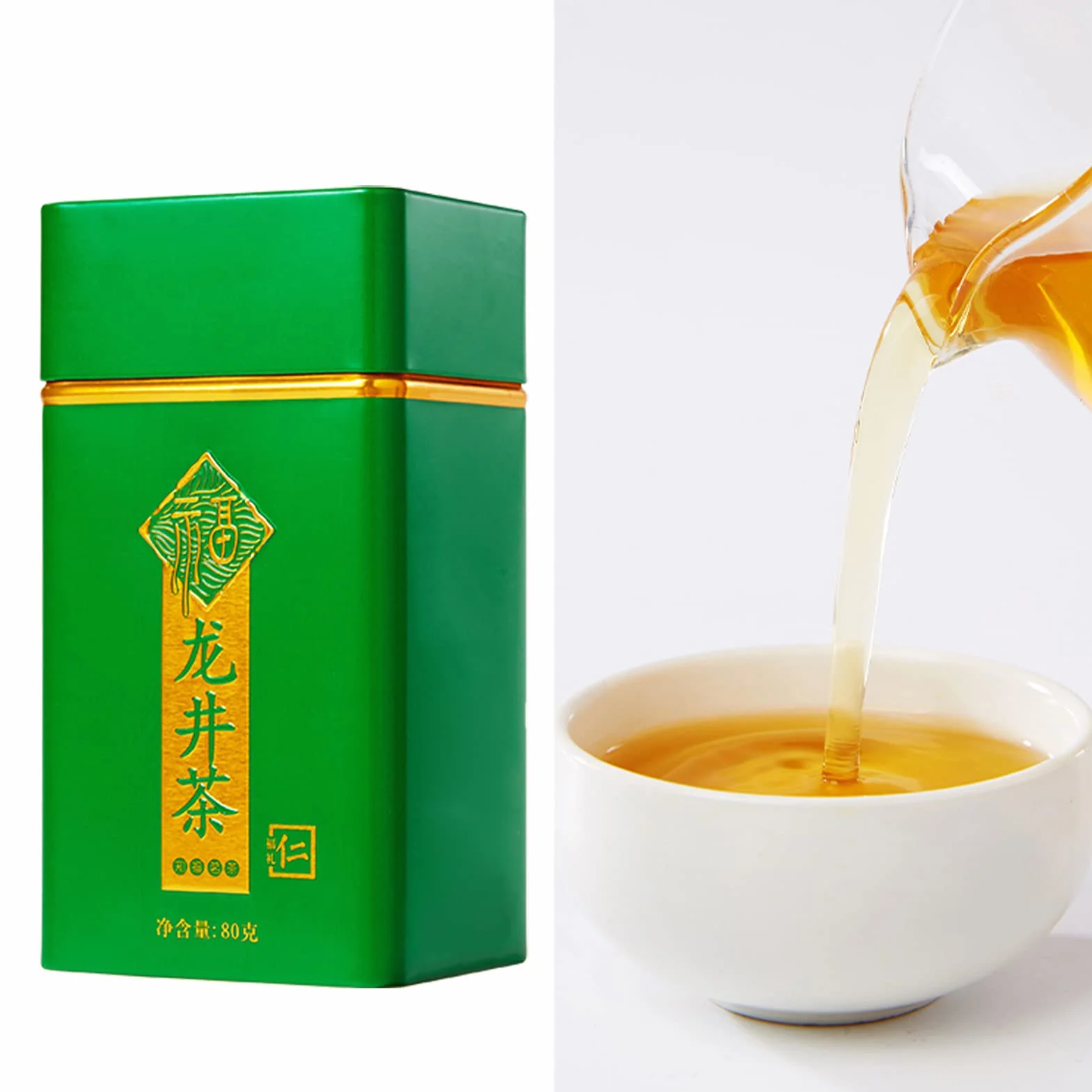 Chińska Zielona Herbata Herbata Longjing, Longjing Tea Dragon Well Zielona Herbata Zbierana Przed czystą jasnością Chińska Zielona Herbata w Puszkach
