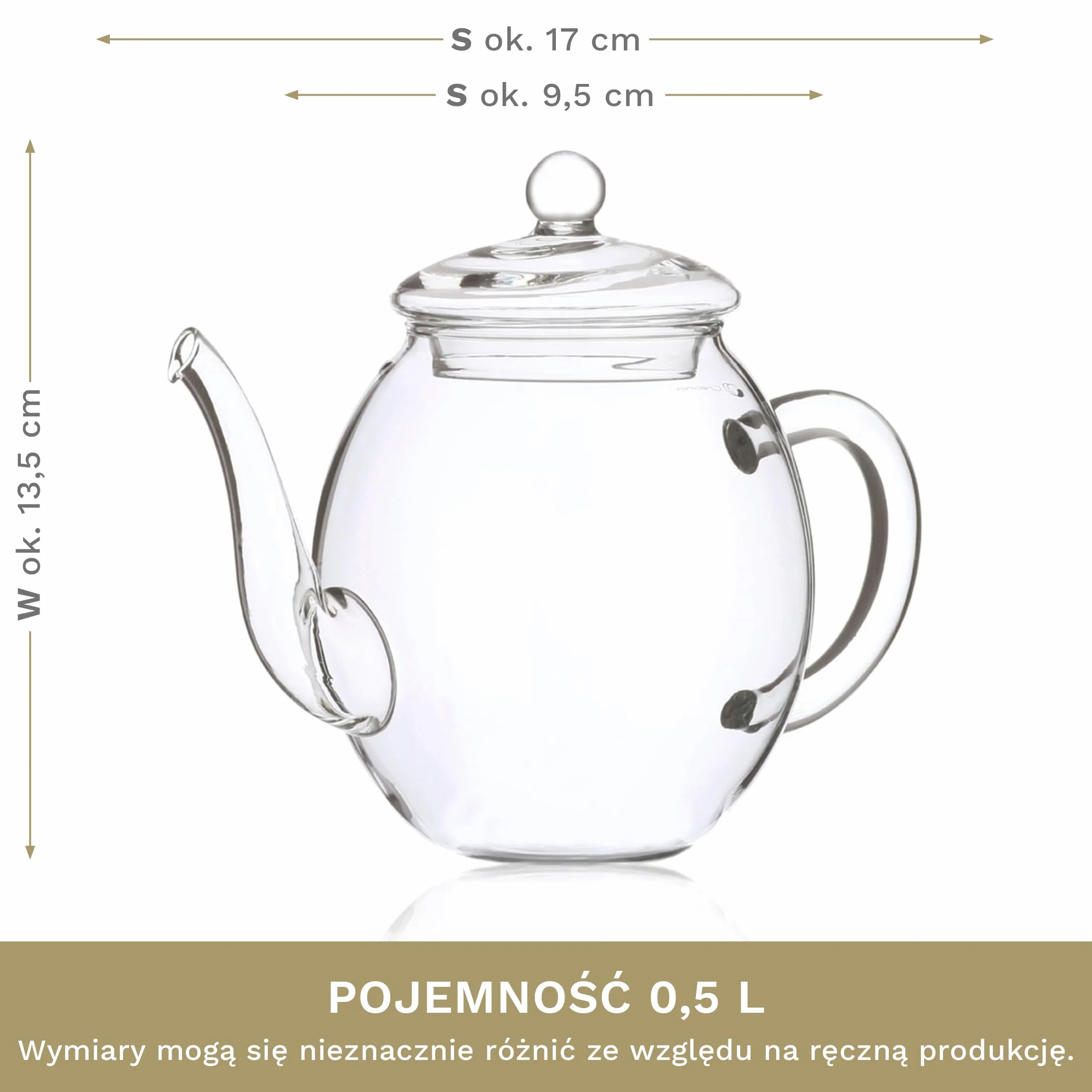 Creano Kwitnąca herbata zestaw upominkowy szklany czajniczek 500 ml