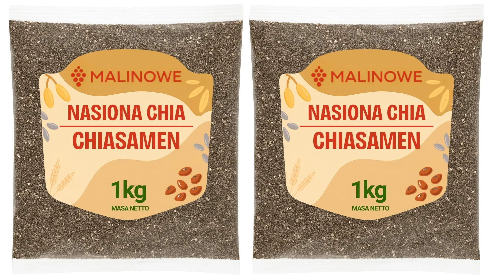 Malinowe NASIONA CHIA 2x1kg Szałwia Hiszpańska Wysoka Jakość