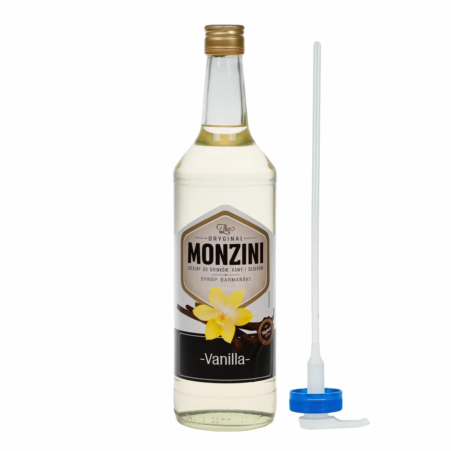 Monzini Syrop barmański z pompką 1L o smaku Blue Curacao (Waniliowy)