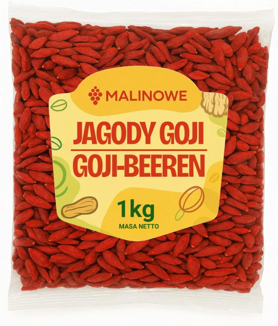 Malinowe JAGODY GOJI SUSZONE 1kg Goja Naturalna Doskonała Premium
