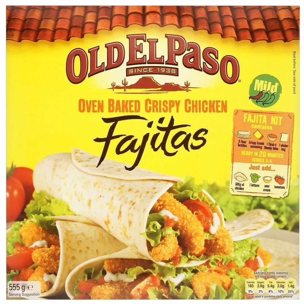 Old El Paso Zestaw chrupiącego kurczaka fajita (555 g)