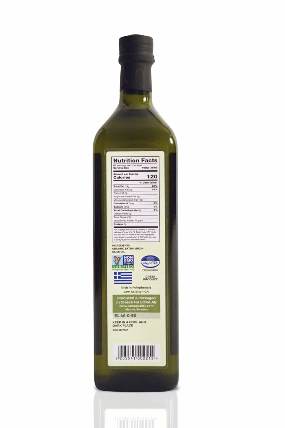EORA Grecka Oliwa z Oliwek Extra Virgin 1L P.G.I. Lakonia Tłoczona na Zimno