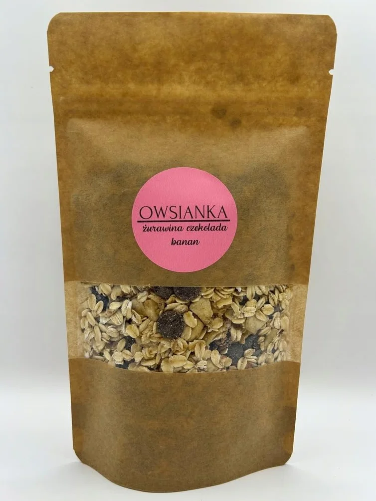 OWSIANKA ŻURAWINA CZEKOLADA BANAN 1000G DELIFRUITS ZDROWE PYSZNE ŚNIADANIE 1KG