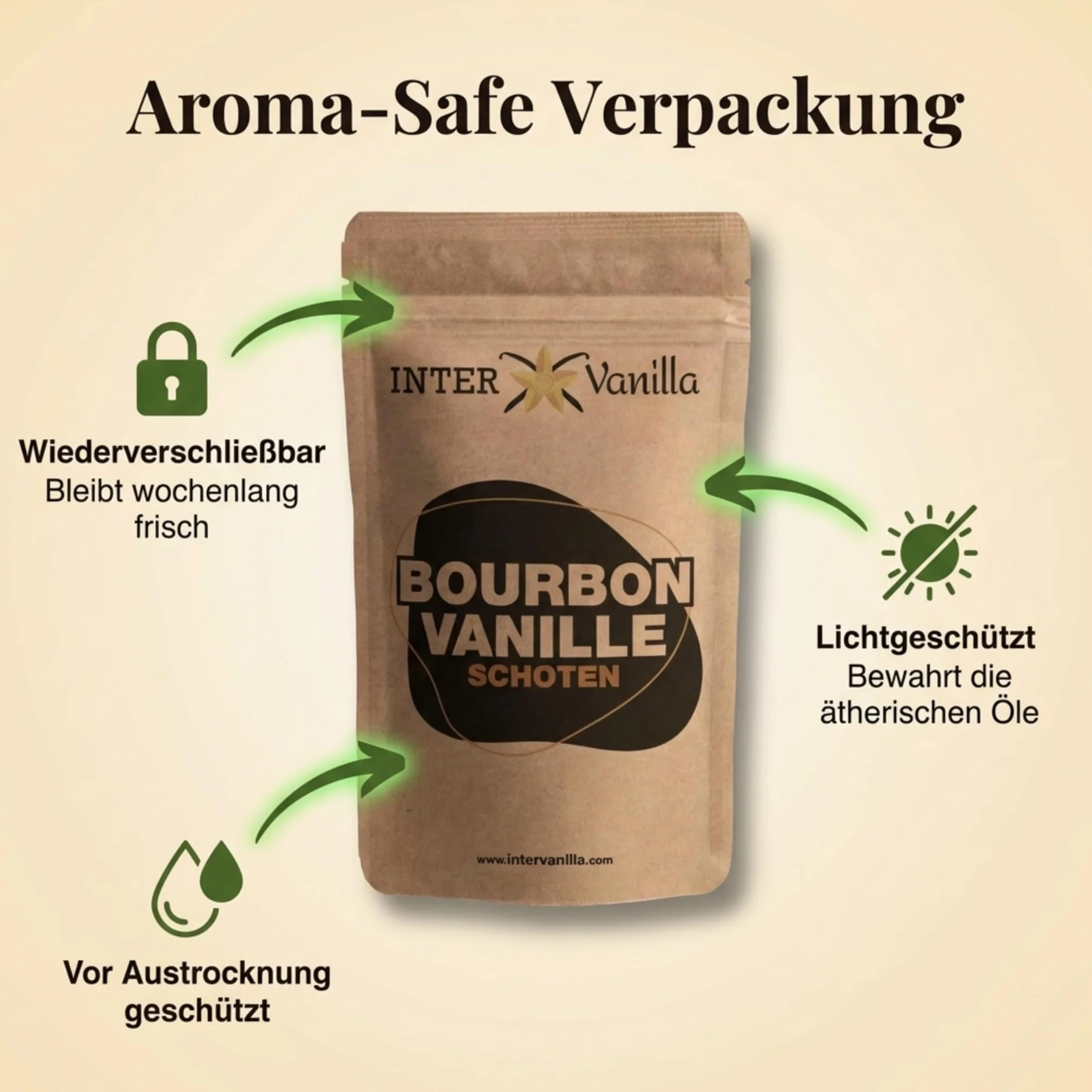 InterVanilla Bourbon laski wanilii 10 sztuk, 12-13 cm strąki wanilii w jakości premium z Madagaskaru do pieczenia, gotowania i słodkich potraw. Waniliowe kapsułki