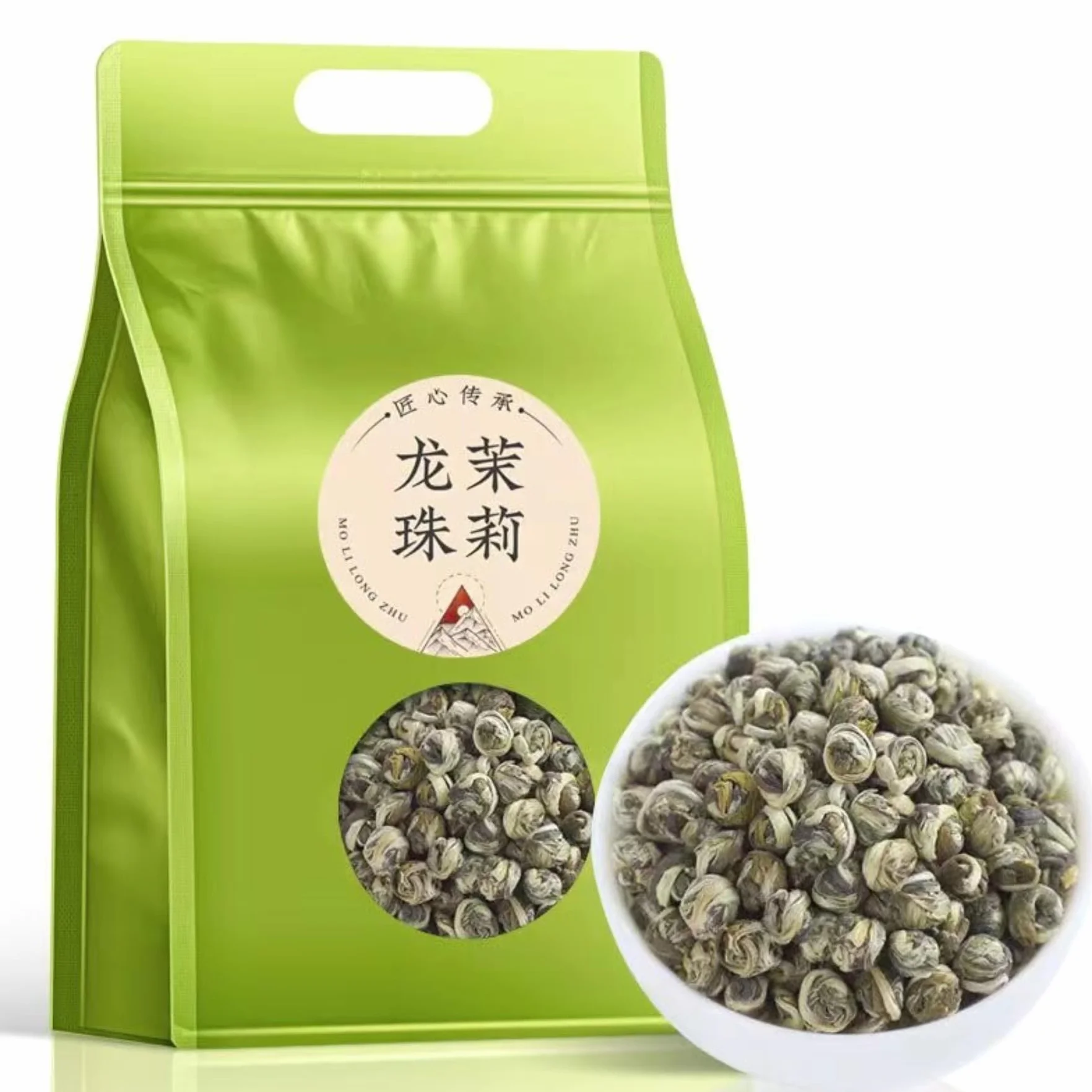 Chińska Zielona Herbata Jaśminowa Longzhu 125g Silny Zapach Herbaty Luźnej Liści