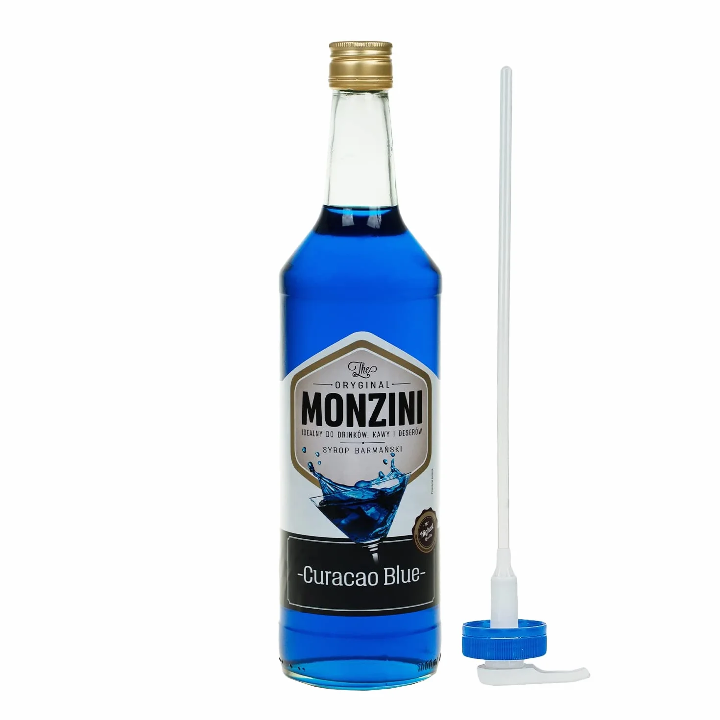 Monzini Syrop barmański Blue Curacao 1L z pompką