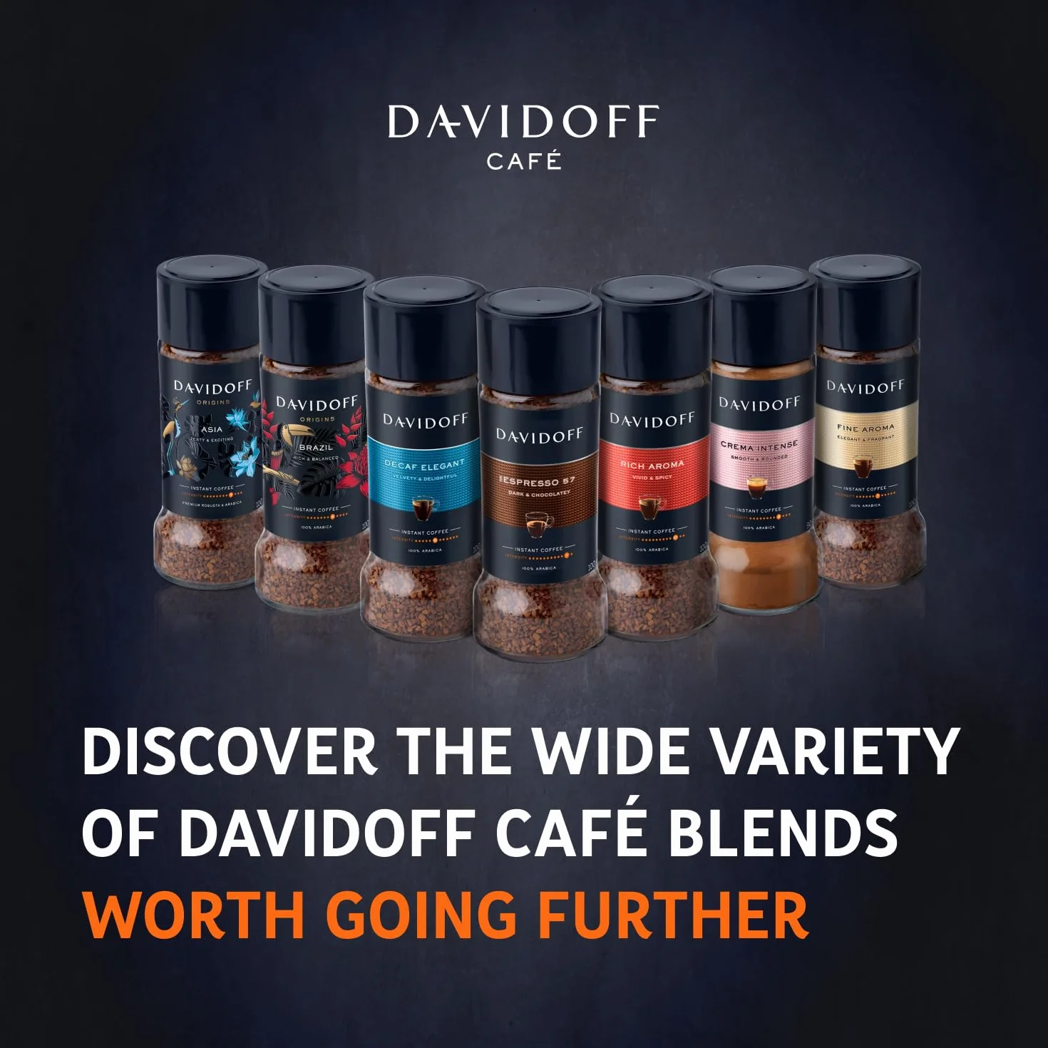 Davidoff Decaf Elegant, Kawa Rozpuszczalna, 100% Arabika, Bezkofeinowa, Intensywność 6/12, 100g