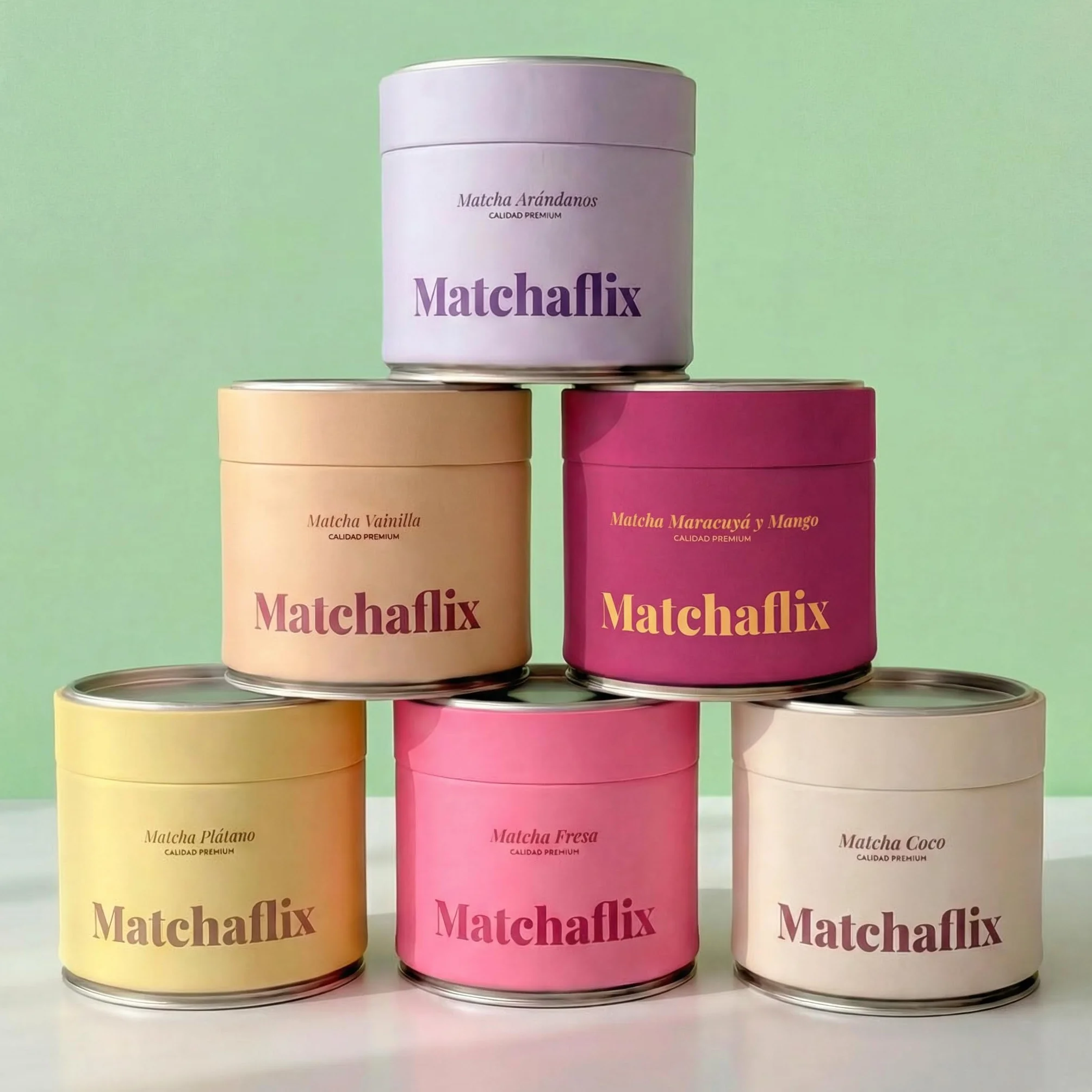 Matchaflix Pakiet Premium Matcha Tea Waniliowa Jagody Imbir Kakao Coco Zielony proszek