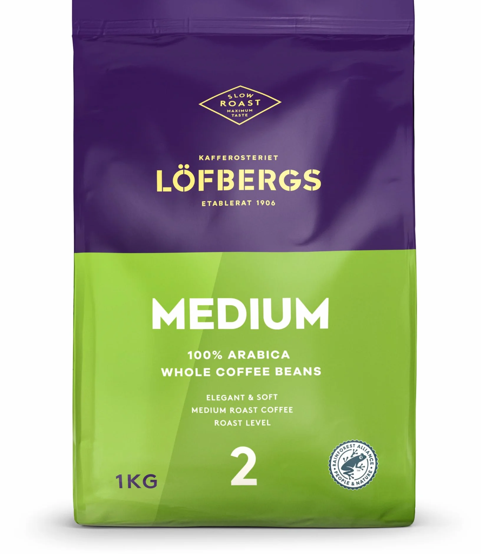 Löfbergs Kawa Ziarnista 100% Arabica Średnio Palona 1kg Rainforest Alliance