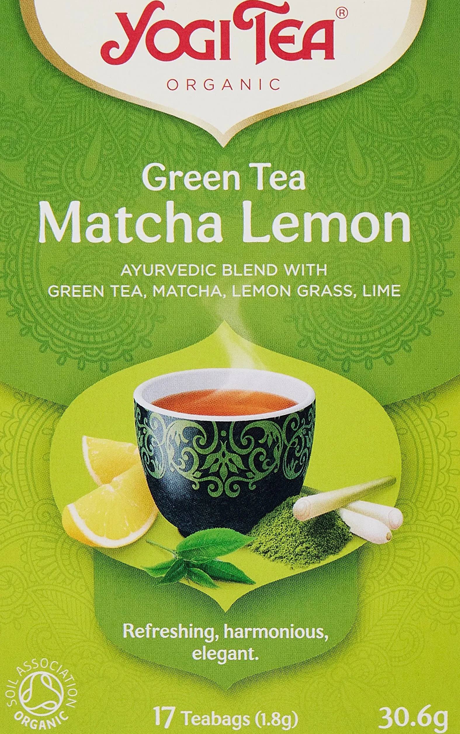 YOGI TEA Zielona matcha cytrynowa, 17 saszetek